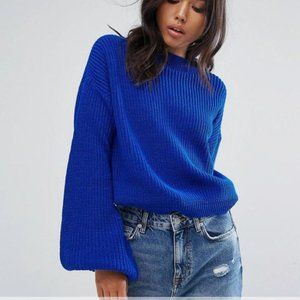 Klein Blue Flared Sleeve Sweater, S, NWOT